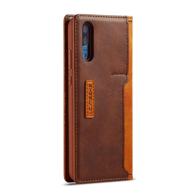 For Huawei P20 LC.IMEEKE LC-001 Series PU + TPU Color Matching Frosted Horizontal Flip Leather Case with Holder & Card Slot