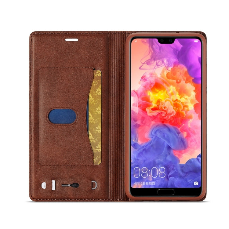 For Huawei P20 LC.IMEEKE LC-001 Series PU + TPU Color Matching Frosted Horizontal Flip Leather Case with Holder & Card Slot
