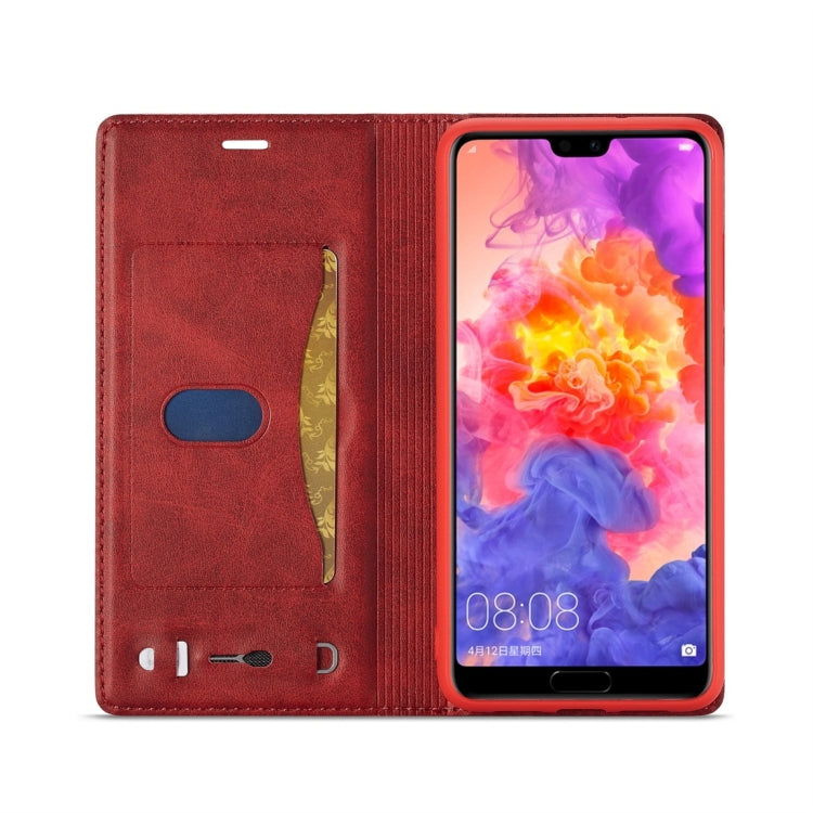 For Huawei P20 LC.IMEEKE LC-001 Series PU + TPU Color Matching Frosted Horizontal Flip Leather Case with Holder & Card Slot