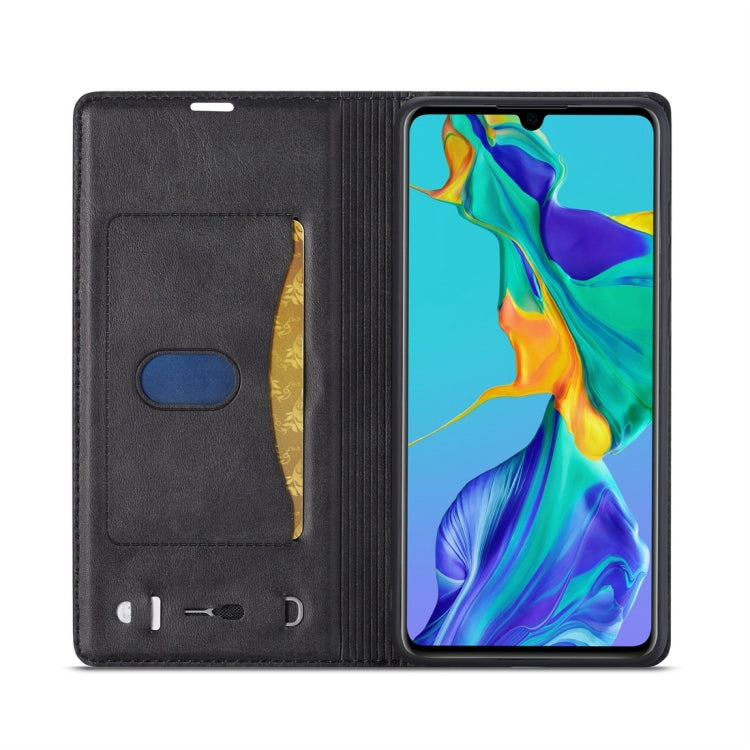 For Huawei P30 LC.IMEEKE LC-001 Series PU + TPU Color Matching Frosted Horizontal Flip Leather Case with Holder & Card Slot