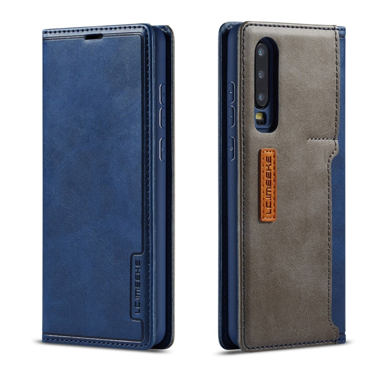 For Huawei P30 LC.IMEEKE LC-001 Series PU + TPU Color Matching Frosted Horizontal Flip Leather Case with Holder & Card Slot