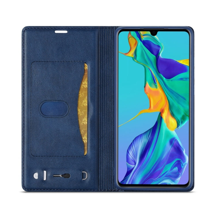 For Huawei P30 LC.IMEEKE LC-001 Series PU + TPU Color Matching Frosted Horizontal Flip Leather Case with Holder & Card Slot