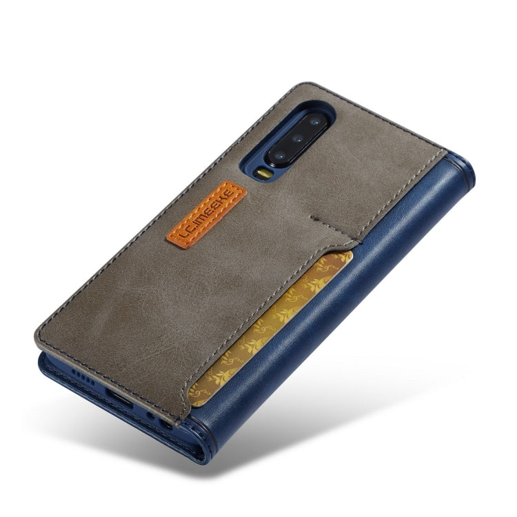 For Huawei P30 LC.IMEEKE LC-001 Series PU + TPU Color Matching Frosted Horizontal Flip Leather Case with Holder & Card Slot