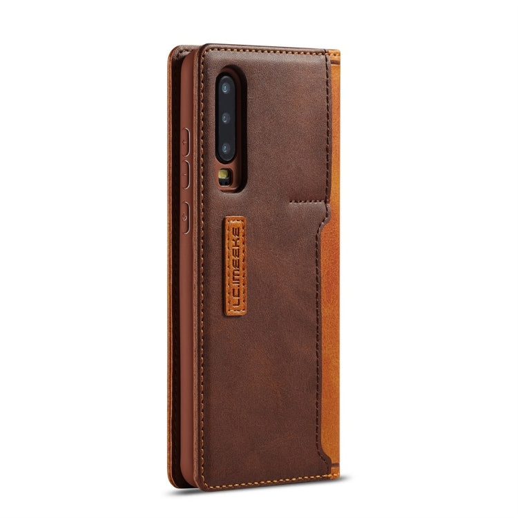 For Huawei P30 LC.IMEEKE LC-001 Series PU + TPU Color Matching Frosted Horizontal Flip Leather Case with Holder & Card Slot