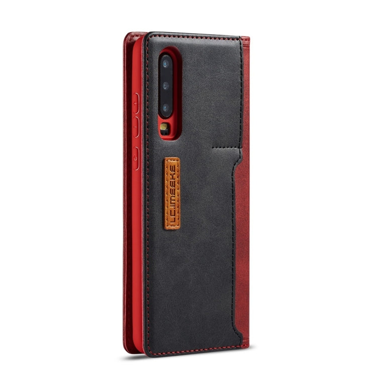 For Huawei P30 LC.IMEEKE LC-001 Series PU + TPU Color Matching Frosted Horizontal Flip Leather Case with Holder & Card Slot