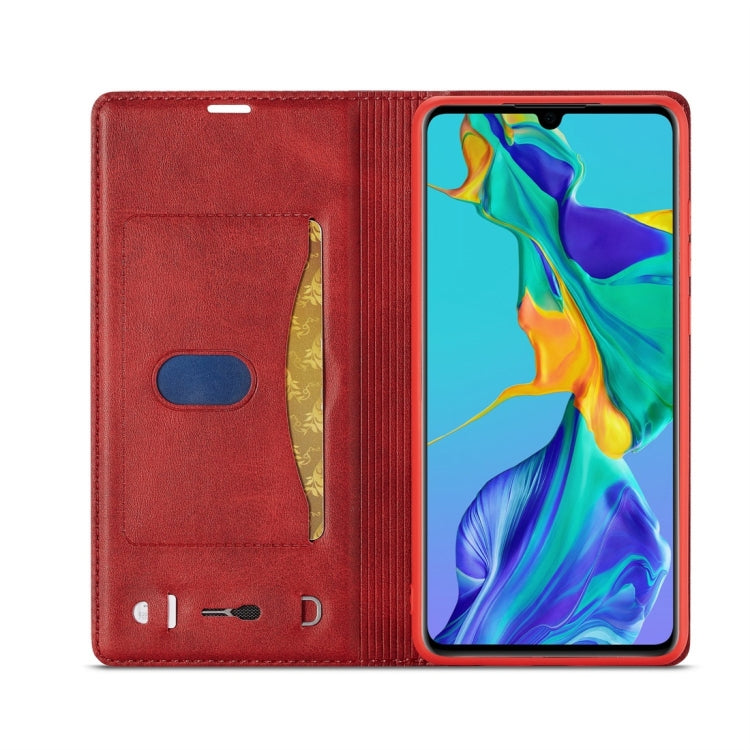 For Huawei P30 LC.IMEEKE LC-001 Series PU + TPU Color Matching Frosted Horizontal Flip Leather Case with Holder & Card Slot