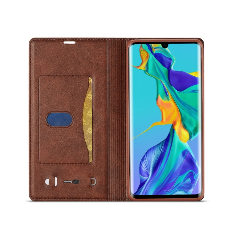 For Huawei P30 Pro LC.IMEEKE LC-001 Series PU + TPU Color Matching Frosted Horizontal Flip Leather Case with Holder & Card Slot