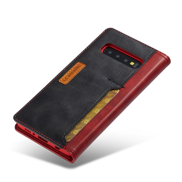 For Galaxy S10 LC.IMEEKE LC-001 Series PU + TPU Color Matching Frosted Horizontal Flip Leather Case with Holder & Card Slot