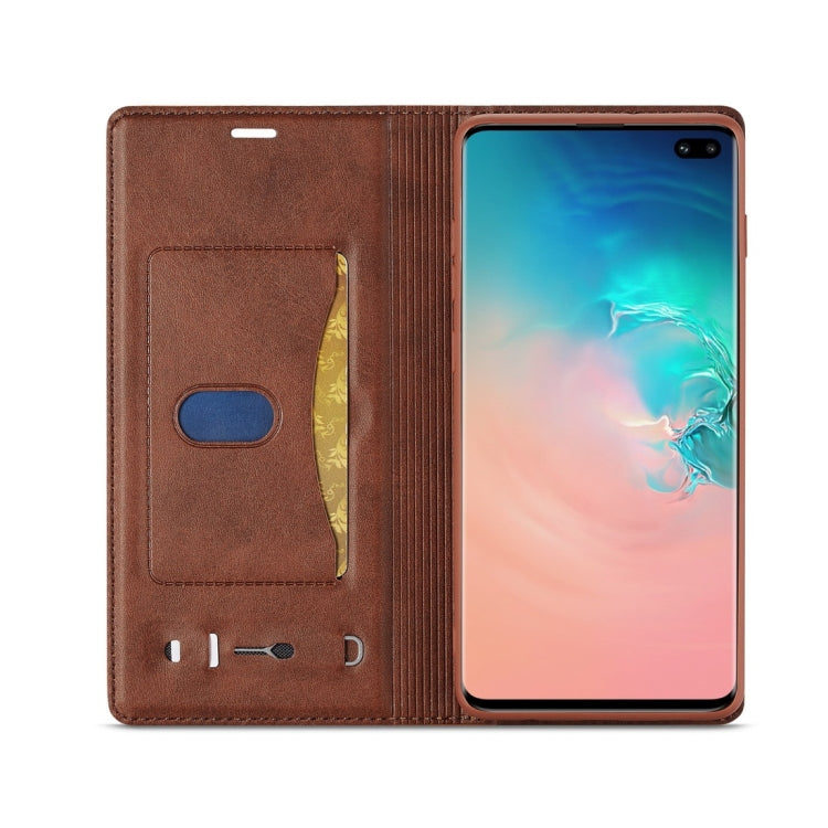 For Galaxy S10+ LC.IMEEKE LC-001 Series PU + TPU Color Matching Frosted Horizontal Flip Leather Case with Holder & Card Slot
