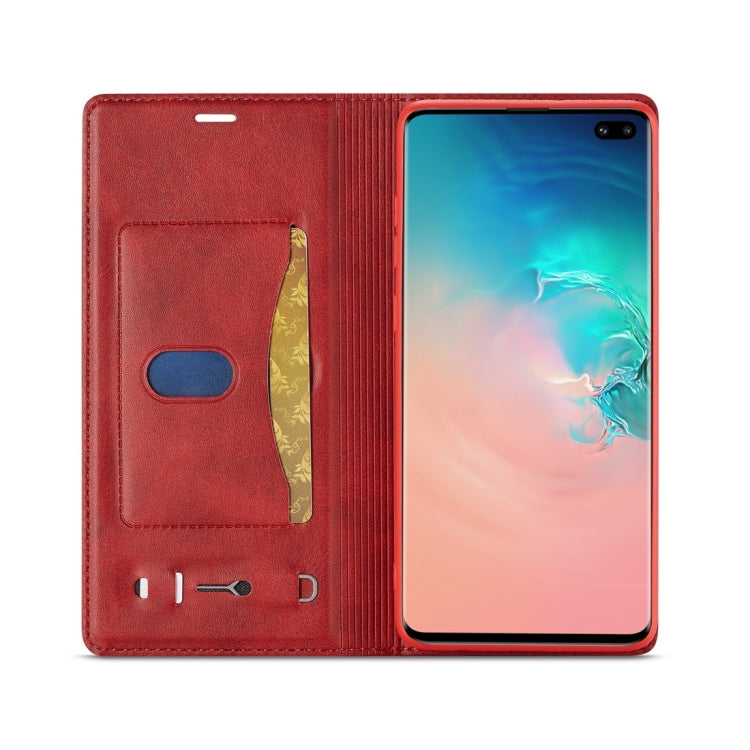 For Galaxy S10+ LC.IMEEKE LC-001 Series PU + TPU Color Matching Frosted Horizontal Flip Leather Case with Holder & Card Slot