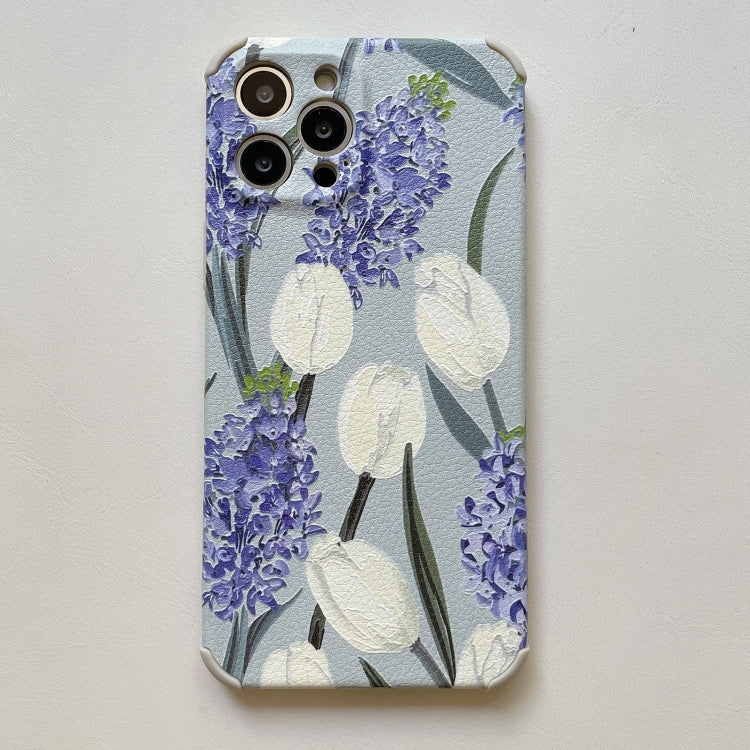 For iPhone 11 Pro Relief Series Flowers TPU Accurate Hole Protective Case