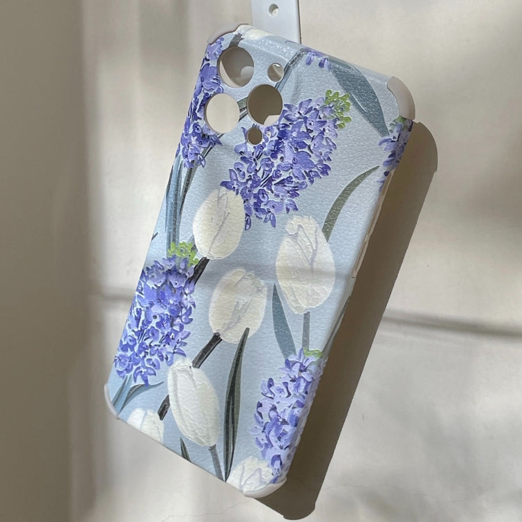 For iPhone 12 Pro Relief Series Flowers TPU Accurate Hole Protective Case
