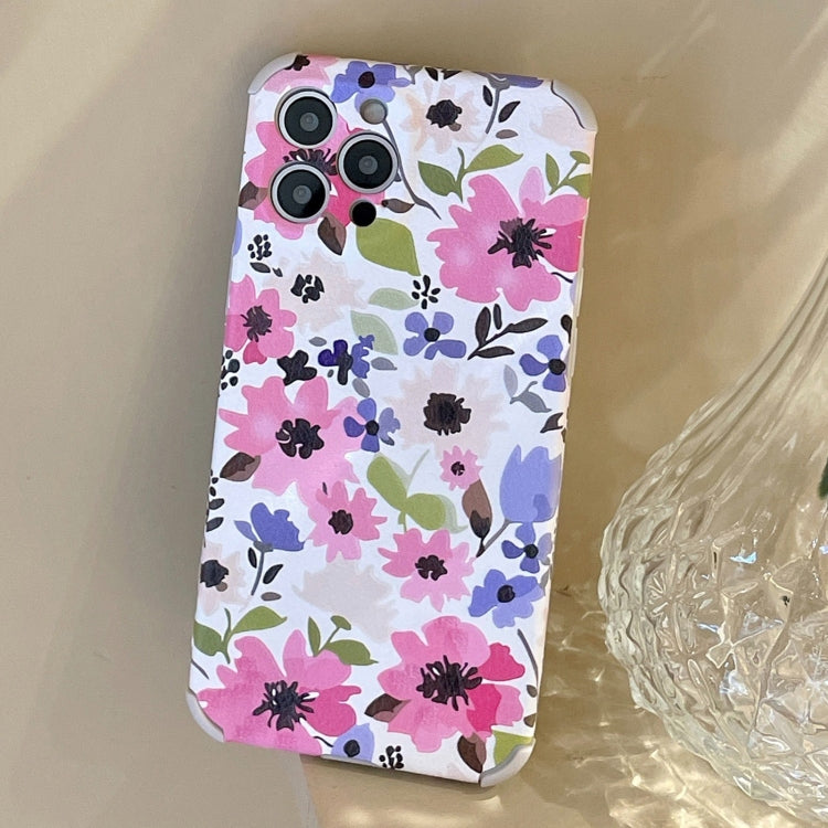 For iPhone 12 Pro Max Relief Series Flowers TPU Accurate Hole Protective Case