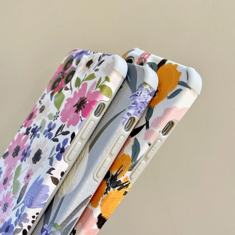 For iPhone 12 Pro Max Relief Series Flowers TPU Accurate Hole Protective Case