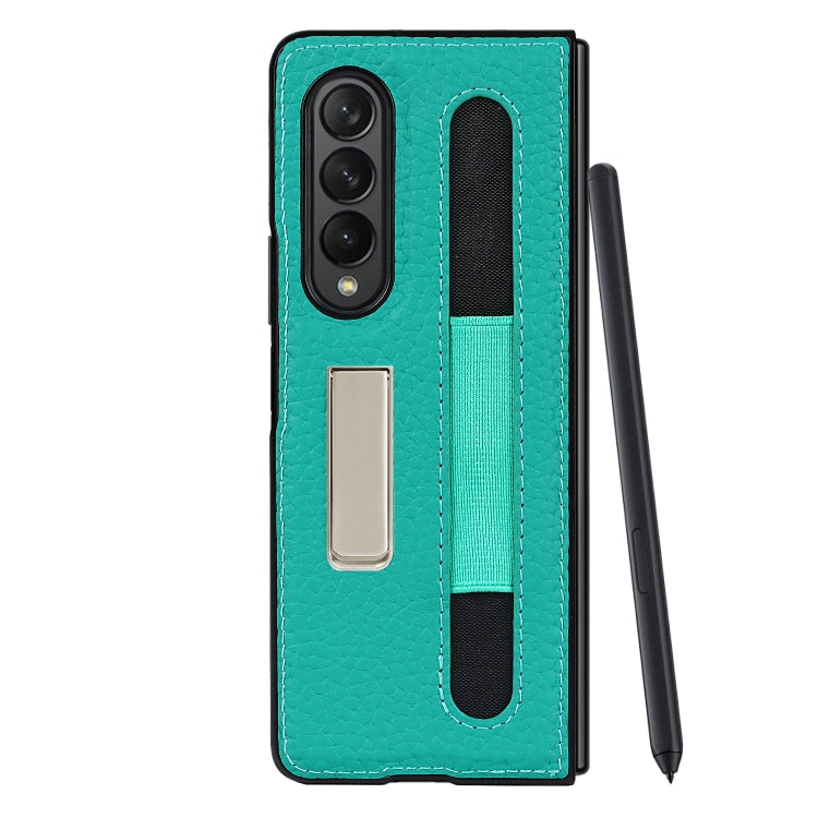 For Samsung Galaxy Z Fold3 5G Litchi Texture Leather Protective Case with Holder & Pen Slot