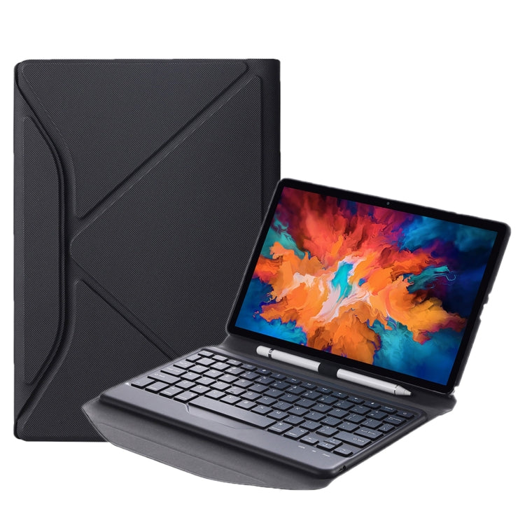 BM13 Diamond Texture Detachable Bluetooth Keyboard Leather Tablet Case with Pen Slot & Triangular Back Support For Lenovo Pad Pro 11.5 inch 2021 TB-J716F / Tab P11 Pro 11.5 inch TB-J706F
