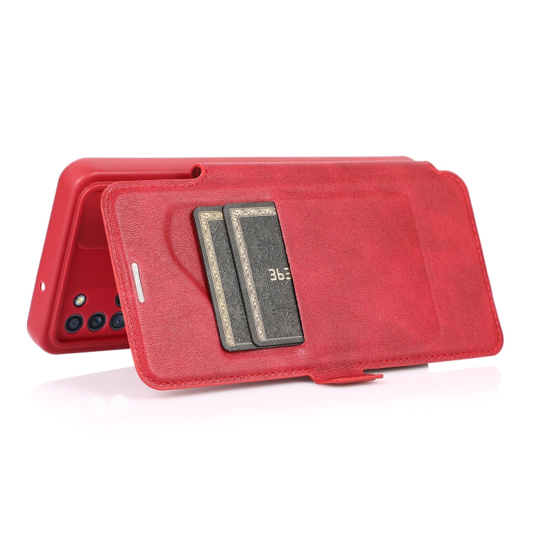 For Samsung Galaxy A21s Push Window Double Buckle PU + Silicone Horizontal Flip Leather Case with Holder & Card Slot