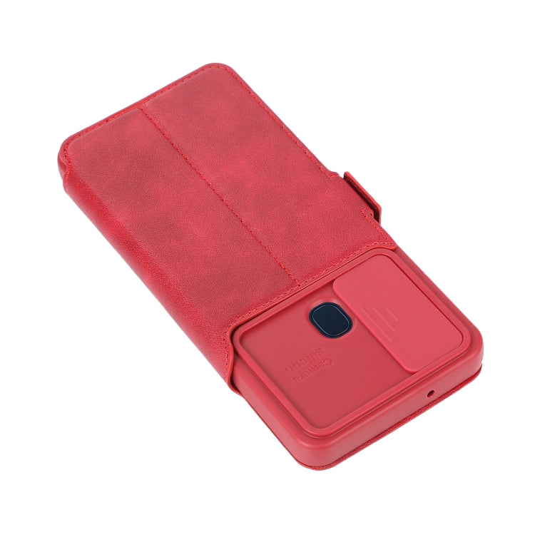 For Samsung Galaxy A21s Push Window Double Buckle PU + Silicone Horizontal Flip Leather Case with Holder & Card Slot
