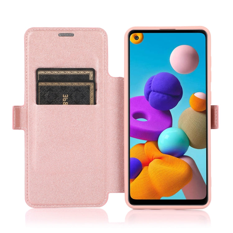 For Samsung Galaxy A21s Push Window Double Buckle PU + Silicone Horizontal Flip Leather Case with Holder & Card Slot
