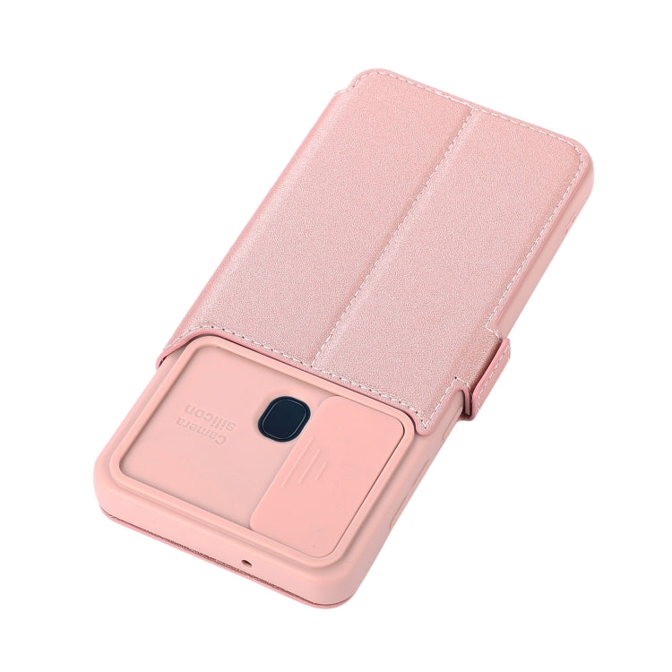 For Samsung Galaxy A21s Push Window Double Buckle PU + Silicone Horizontal Flip Leather Case with Holder & Card Slot
