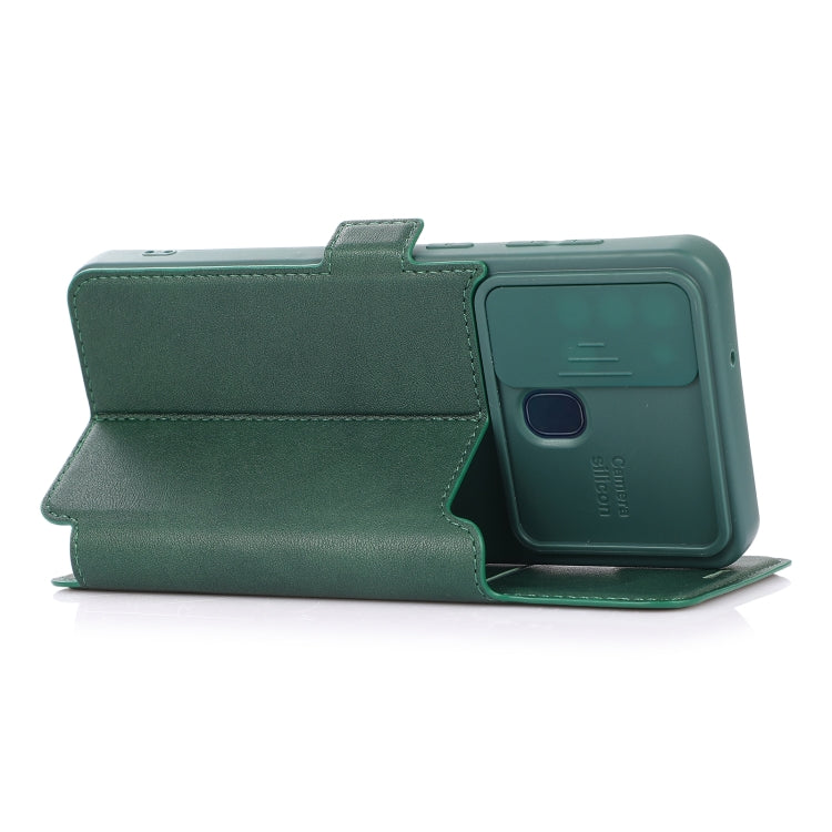 For Samsung Galaxy A21s Push Window Double Buckle PU + Silicone Horizontal Flip Leather Case with Holder & Card Slot