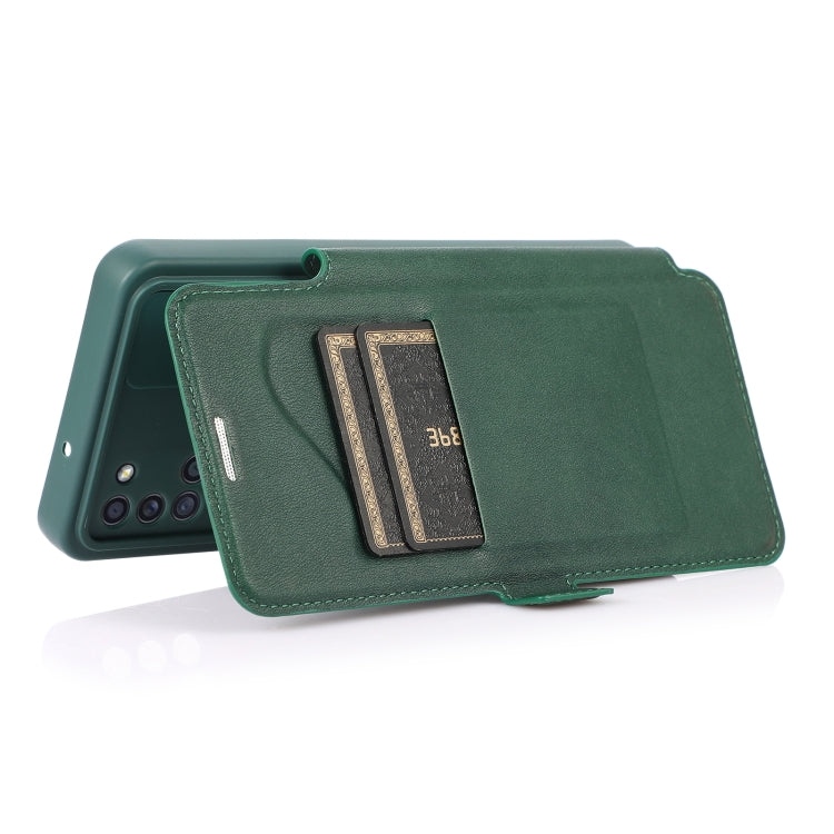 For Samsung Galaxy A21s Push Window Double Buckle PU + Silicone Horizontal Flip Leather Case with Holder & Card Slot
