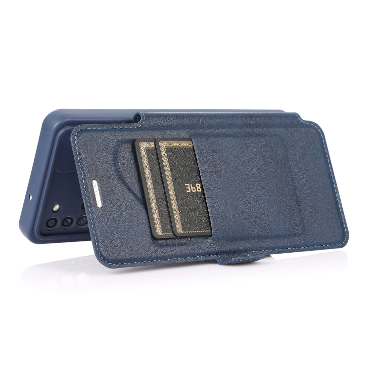 For Samsung Galaxy A21s Push Window Double Buckle PU + Silicone Horizontal Flip Leather Case with Holder & Card Slot