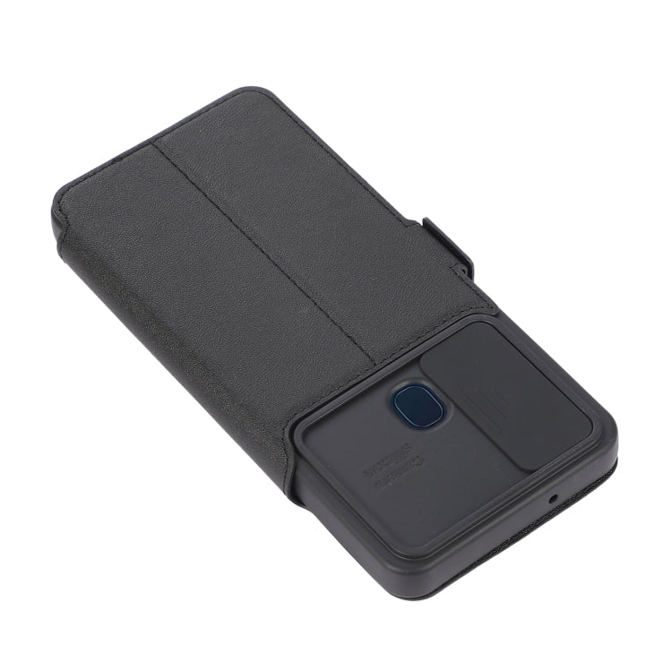 For Samsung Galaxy A21s Push Window Double Buckle PU + Silicone Horizontal Flip Leather Case with Holder & Card Slot