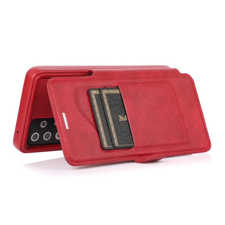 For Samsung Galaxy A52 5G / 4G Push Window Double Buckle PU + Silicone Horizontal Flip Leather Case with Holder & Card Slot