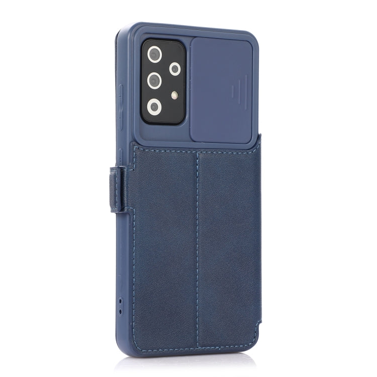 For Samsung Galaxy A52 5G / 4G Push Window Double Buckle PU + Silicone Horizontal Flip Leather Case with Holder & Card Slot