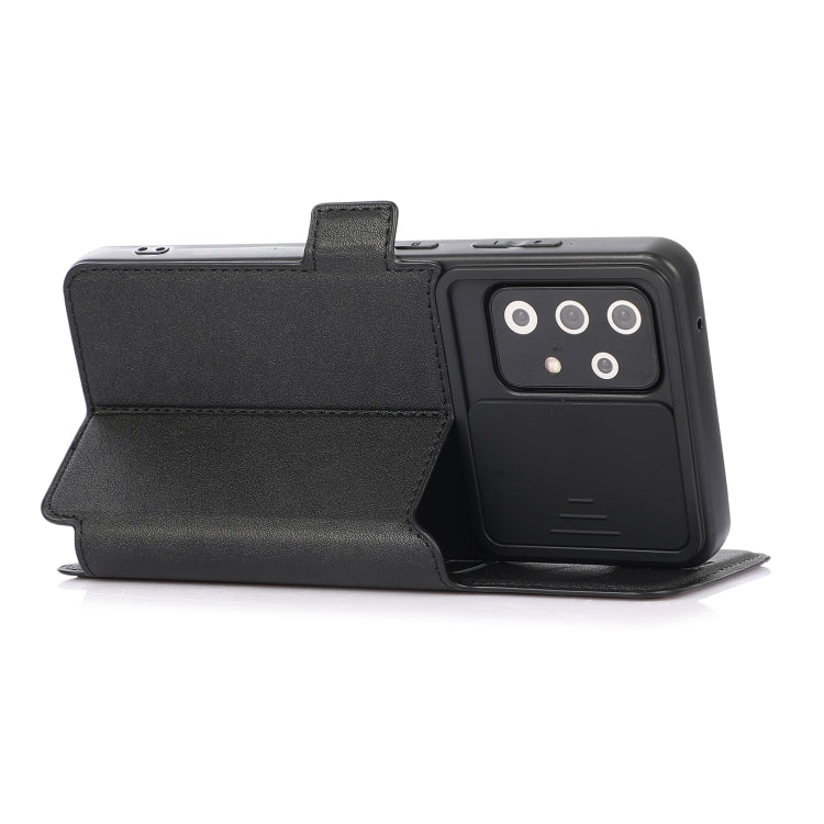For Samsung Galaxy A52 5G / 4G Push Window Double Buckle PU + Silicone Horizontal Flip Leather Case with Holder & Card Slot
