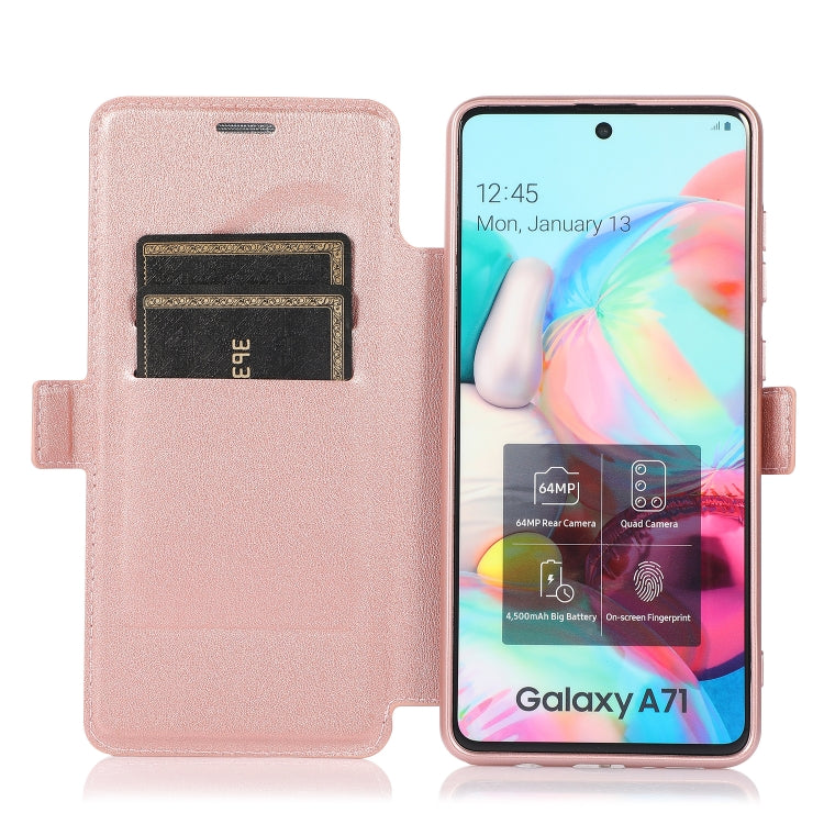 For Samsung Galaxy A71 Push Window Double Buckle PU + Silicone Horizontal Flip Leather Case with Holder & Card Slot