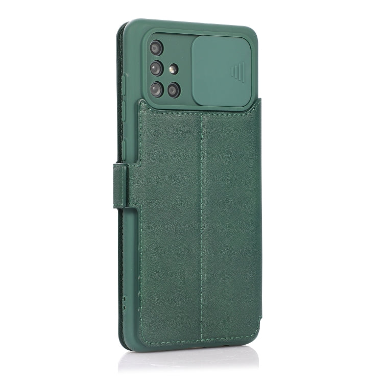 For Samsung Galaxy A71 Push Window Double Buckle PU + Silicone Horizontal Flip Leather Case with Holder & Card Slot