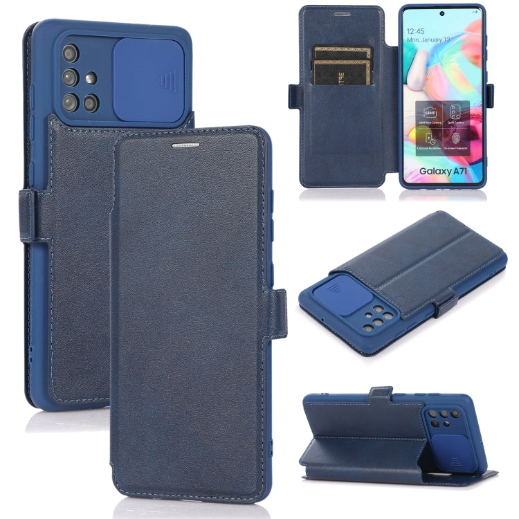 For Samsung Galaxy A71 Push Window Double Buckle PU + Silicone Horizontal Flip Leather Case with Holder & Card Slot