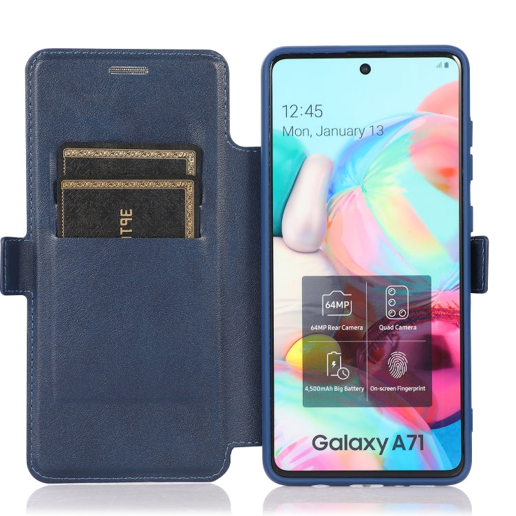 For Samsung Galaxy A71 Push Window Double Buckle PU + Silicone Horizontal Flip Leather Case with Holder & Card Slot