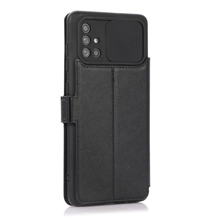 For Samsung Galaxy A71 Push Window Double Buckle PU + Silicone Horizontal Flip Leather Case with Holder & Card Slot