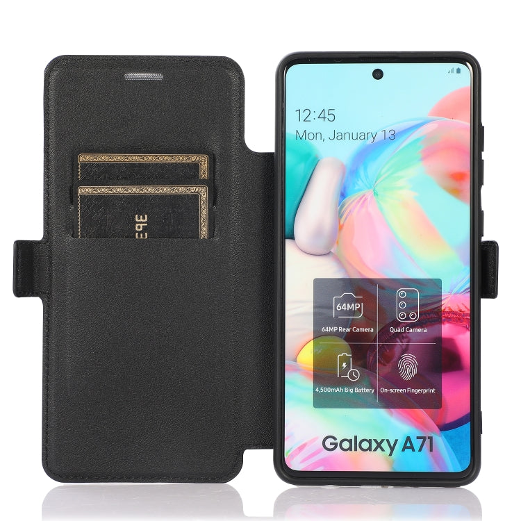 For Samsung Galaxy A71 Push Window Double Buckle PU + Silicone Horizontal Flip Leather Case with Holder & Card Slot