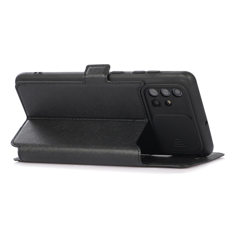 For Samsung Galaxy A71 Push Window Double Buckle PU + Silicone Horizontal Flip Leather Case with Holder & Card Slot