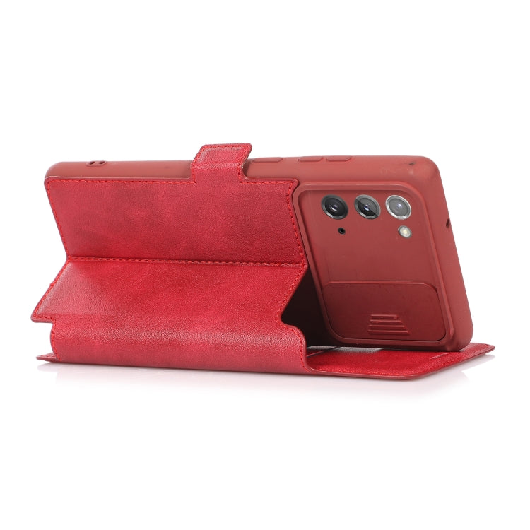 For Samsung Galaxy Note20 Push Window Double Buckle PU + Silicone Horizontal Flip Leather Case with Holder & Card Slot