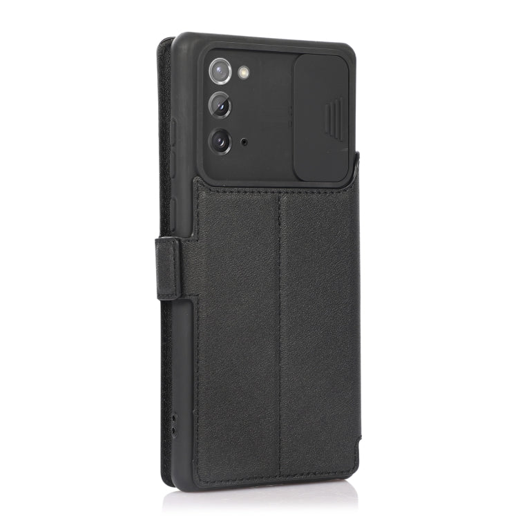For Samsung Galaxy Note20 Push Window Double Buckle PU + Silicone Horizontal Flip Leather Case with Holder & Card Slot