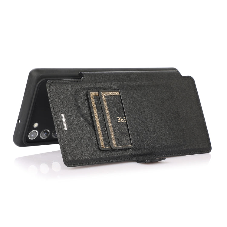 For Samsung Galaxy Note20 Push Window Double Buckle PU + Silicone Horizontal Flip Leather Case with Holder & Card Slot
