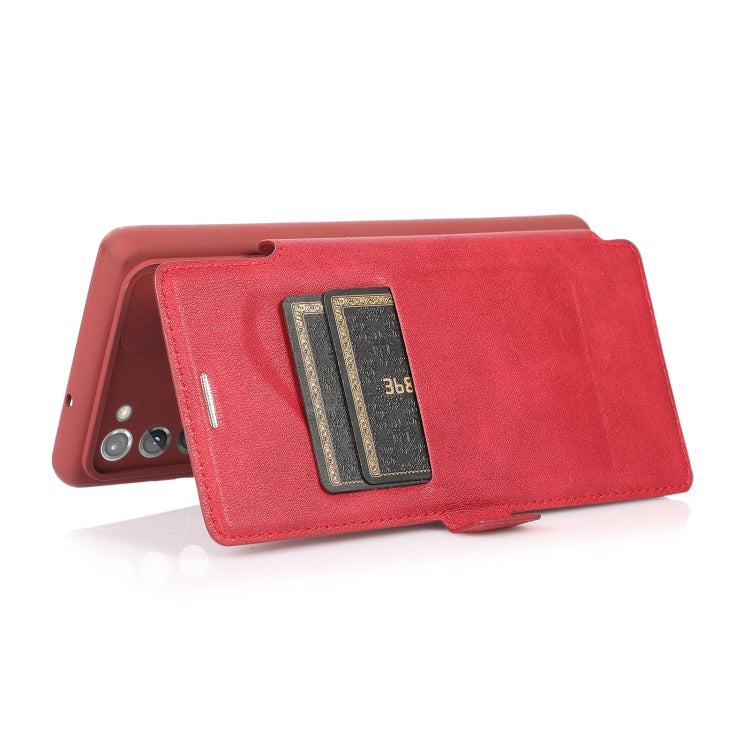 For Samsung Galaxy Note20 Ultra Push Window Double Buckle PU + Silicone Horizontal Flip Leather Case with Holder & Card Slot