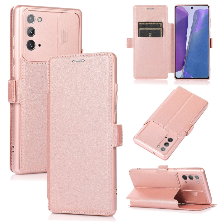 For Samsung Galaxy Note20 Ultra Push Window Double Buckle PU + Silicone Horizontal Flip Leather Case with Holder & Card Slot