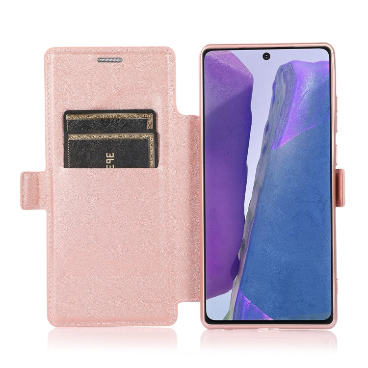 For Samsung Galaxy Note20 Ultra Push Window Double Buckle PU + Silicone Horizontal Flip Leather Case with Holder & Card Slot