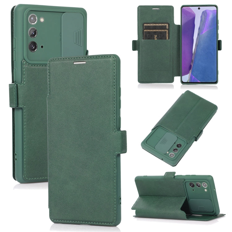 For Samsung Galaxy Note20 Ultra Push Window Double Buckle PU + Silicone Horizontal Flip Leather Case with Holder & Card Slot