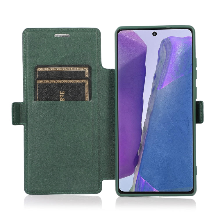 For Samsung Galaxy Note20 Ultra Push Window Double Buckle PU + Silicone Horizontal Flip Leather Case with Holder & Card Slot