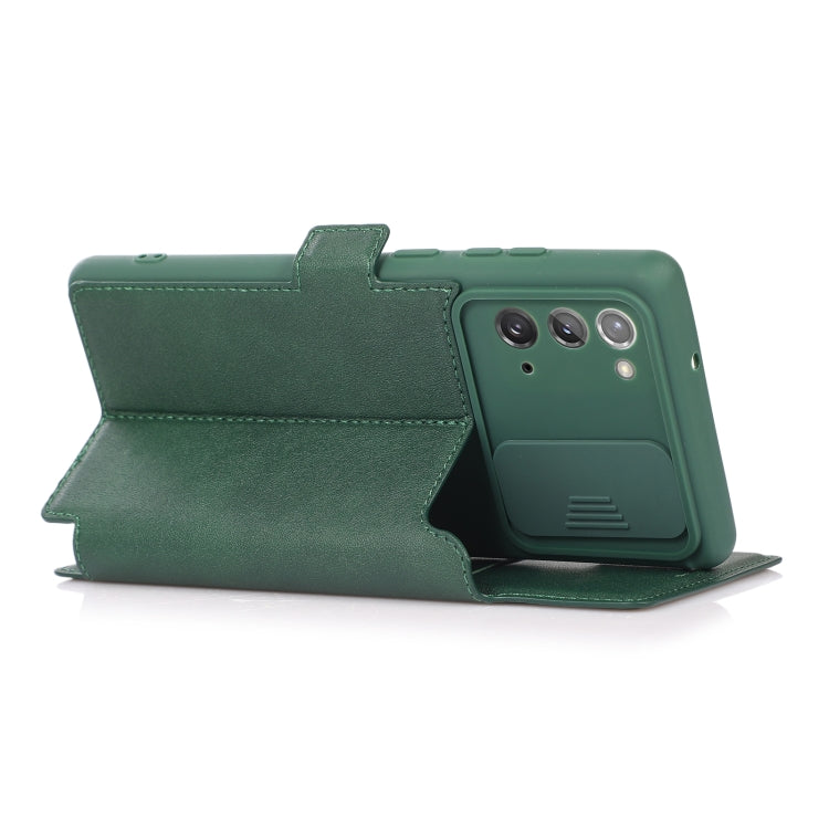 For Samsung Galaxy Note20 Ultra Push Window Double Buckle PU + Silicone Horizontal Flip Leather Case with Holder & Card Slot