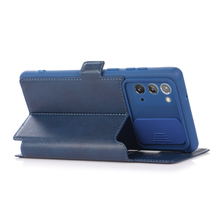 For Samsung Galaxy Note20 Ultra Push Window Double Buckle PU + Silicone Horizontal Flip Leather Case with Holder & Card Slot