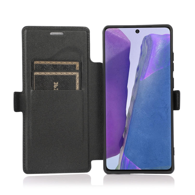 For Samsung Galaxy Note20 Ultra Push Window Double Buckle PU + Silicone Horizontal Flip Leather Case with Holder & Card Slot