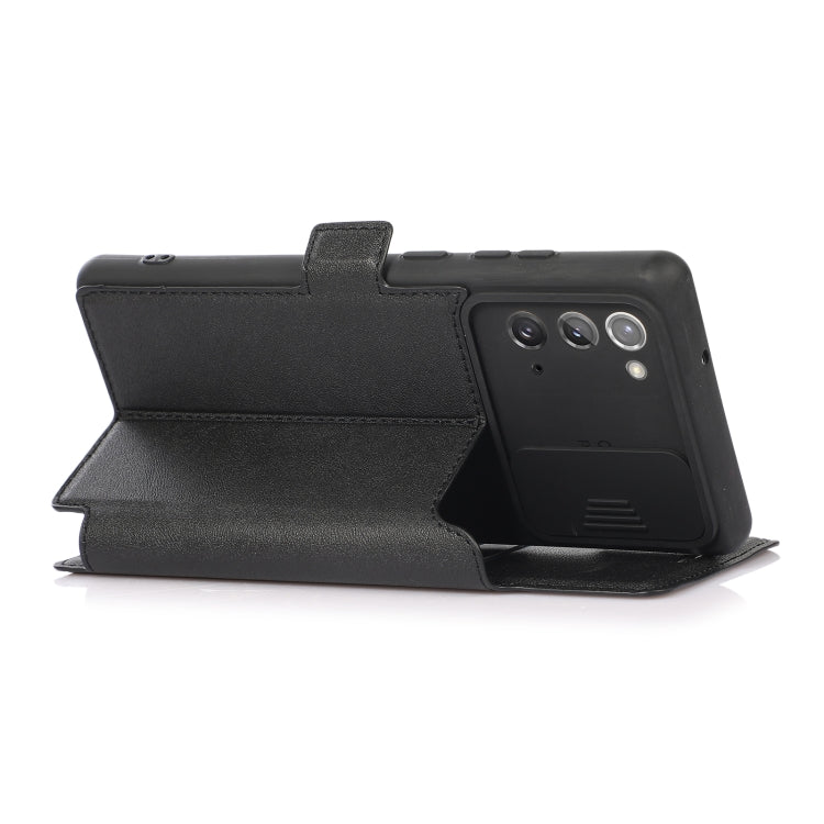 For Samsung Galaxy Note20 Ultra Push Window Double Buckle PU + Silicone Horizontal Flip Leather Case with Holder & Card Slot